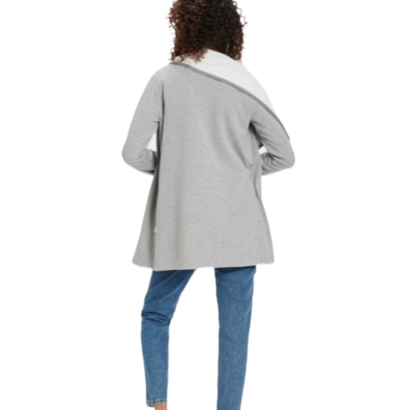 NWT UGG Janni Fleece gray Blanket Cardigan M / L - Picture 2 of 6